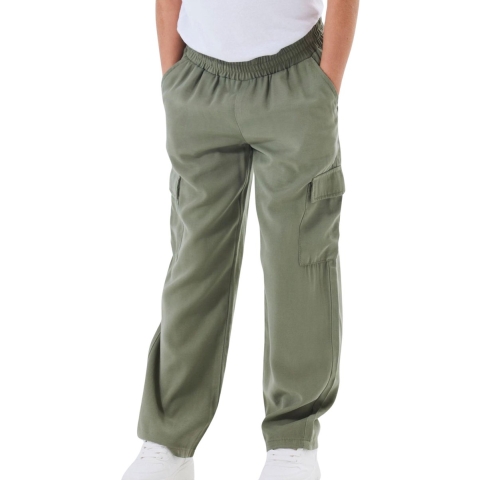 Name It Broek - NkfBella - Deep Lichen Green - Name It - 8 jaar (128) - Broeken - Katoen