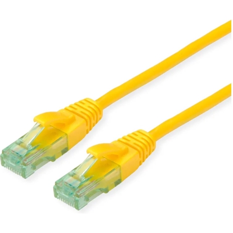 roline recycled material RJ45 (cross) Netwerkkabel Aansluitkabel CAT 6A U/UTP 7.5 m Geel