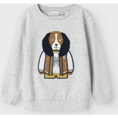Name It Sweatshirt - NmmKamden - Light Grey Melange - Name It - 5 jaar (110) - Sweatshirt
