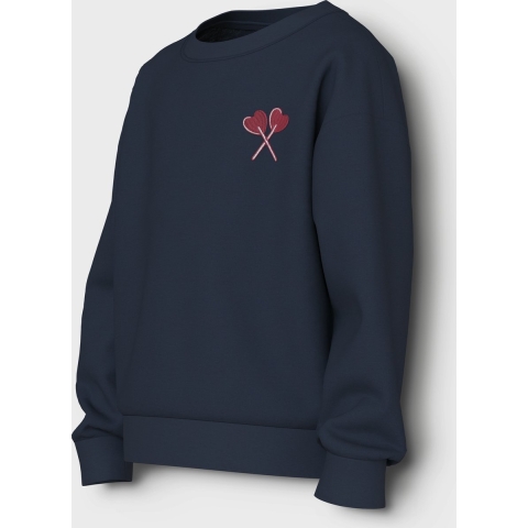 Name It Sweatshirt - NkfVanita - Navy Blazer/Twee Hearts - Name It - 7-8 jaar (122-128) - Sweatshirt