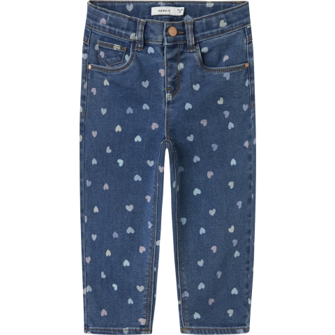 Name It Jeans - Noos - Mam - NmfBella - Denim Blue/Hearts - Name It - 5 jaar (110) - Jeans