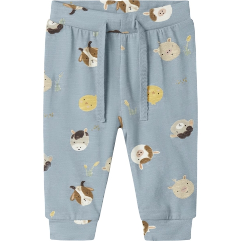 Name It Broek - NbmLarm - Dusty Blue - Name It - 62 - Broeken - Katoen