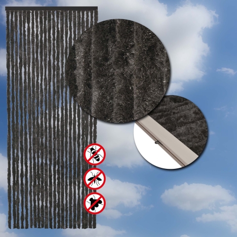 Kattenstaartgordijn 90x220 zwart