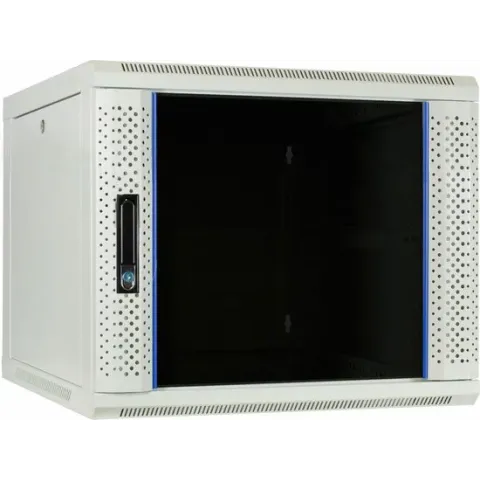9U witte wandkast met glazen deur 600x600x500mm