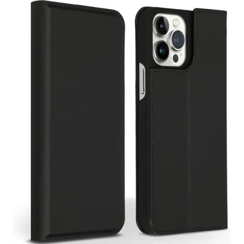 Accezz Premium Leather Slim Book Case iPhone 13 Pro Max hoesje - Zwart