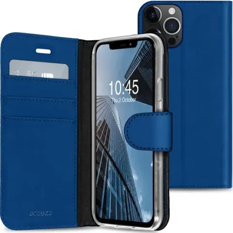 Accezz Wallet Softcase Booktype voor de iPhone 13 Pro hoesje booktype - Donkerblauw