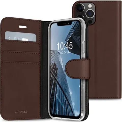 Accezz Wallet Softcase Booktype voor de iPhone 13 Pro hoesje booktype - Donkerbruin