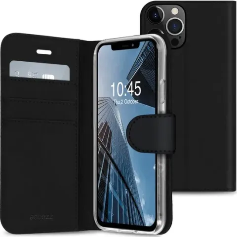 Accezz Wallet Softcase Booktype voor de iPhone 13 Pro hoesje booktype - Zwart
