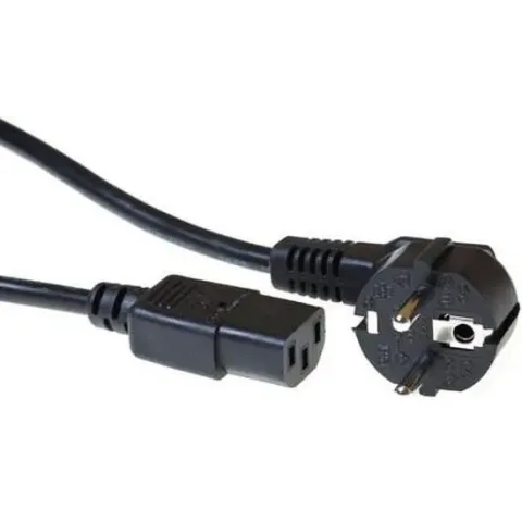 ACT 230V aansluitkabel schuko male (haaks) - C13 zwart