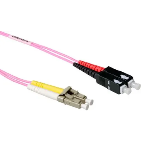 ACT 3 meter LSZH Multimode 50/125 OM4 glasvezel patchkabel duplex met LC en SC connectoren RL8703