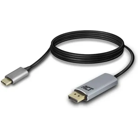 ACT AC7035 kabeladapter/verloopstukje USB-C DisplayPort Grijs