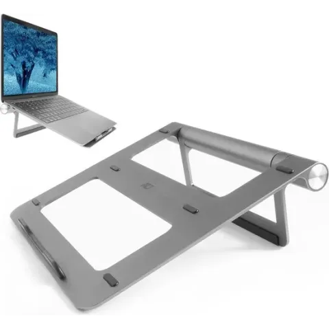ACT AC8125 Laptopstandaard tot 15.6" | USB-C Docking Station - 2x USB-A - 1x 4K HDMI - LAN - Kaartlezer | Hoogte verstelbaar | Ergonomisch