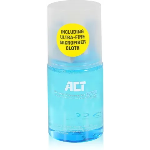 ACT AC9516 Scherm Reiniger + Microfiber Doekje | Antistatisch | Antibacterieel | 200ml