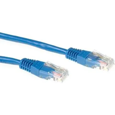 ACT Blauwe 0,25 meter UTP CAT6 patchkabel met RJ45 connectoren