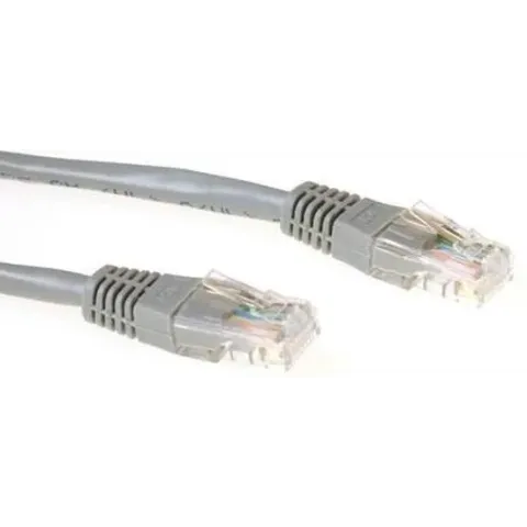ACT Grijze 0,25 meter UTP CAT6 patchkabel met RJ45 connectoren