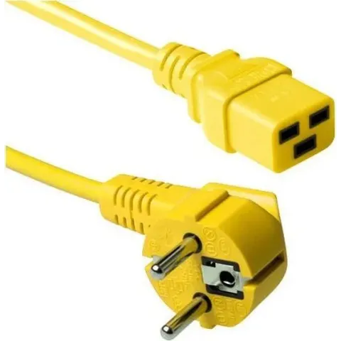 ACT Stroomkabel met C19 plug / geel - 1,8 meter