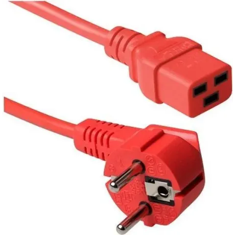 ACT Stroomkabel met C19 plug / rood - 1,2 meter