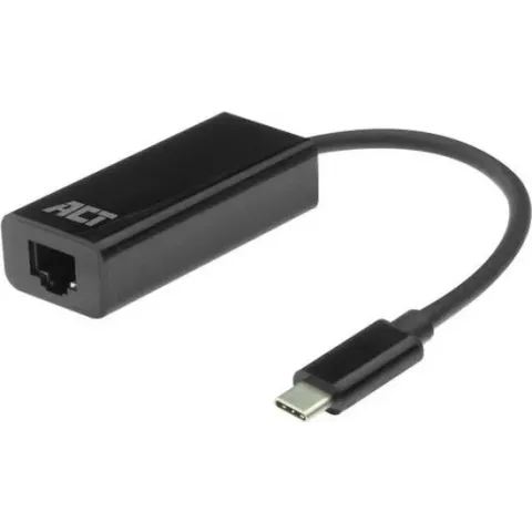 ACT USB C Ethernet Adapter - RJ45 Gigabit Ethernet 10/100/1000Mbps – Bekabeld internet voor Laptop - AC7335