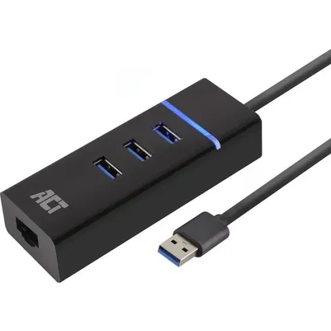 ACT USB Hub 3.0 - 4 USB poorten - USB Hub ethernet – AC6310