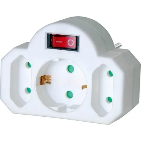 Adapter plug Brennenstuhl Euro 2 Steckd. + 1 Steckd. white