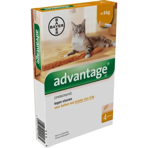 Advantage 40 Vlooiendruppels Kat tot 4 kg - 4 Pipetten