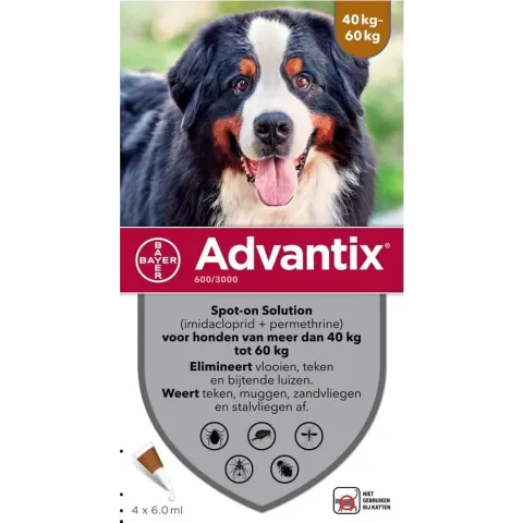 Advantix Spot-on 600/3000 40+ kg - 4 Pipetten