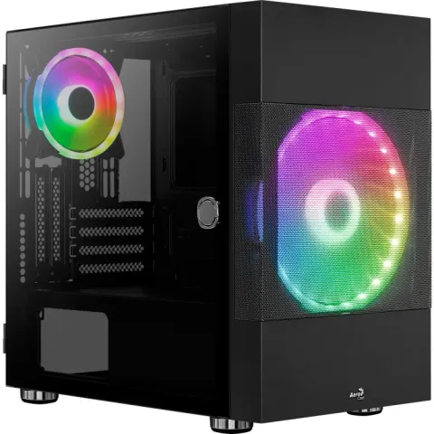 Aerocool Atomic Lite v1 tower-behuizing USB-A 2.0, 2x USB-A 3.2 (5 Gbit/s), 2x Audio, Window-kit