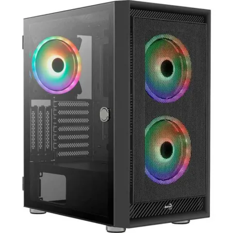 Aerocool Graphite-G-BK-v3 tower-behuizing 2x USB-A 3.2 (5 Gbit/s), 2x Audio, Window-kit