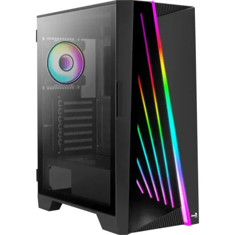 Aerocool Mirage-G-BK-v1 tower-behuizing USB-A 2.0, 2x USB-A 3.2 (5 Gbit/s), 2 Audio, Window-kit