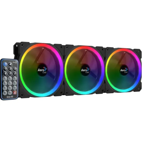 Aerocool Orbit RC 120 case fan 3 stuks, incl. afstandsbediening