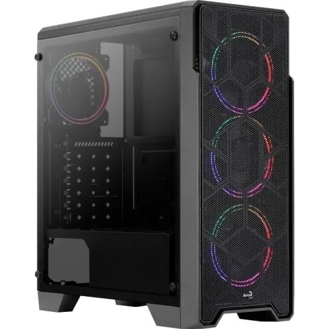 Aerocool Ore Tempered Glass tower-behuizing 2x USB-A 2.0, USB-A 3.2 (5 Gbit/s), 2x Audio, Window-kit