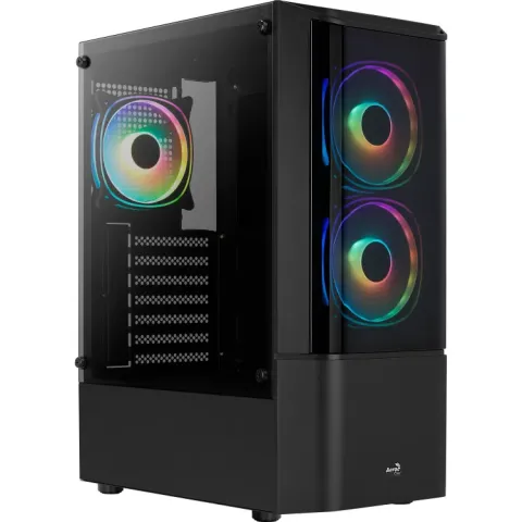 Aerocool Quantum v2 tower-behuizing USB-A 2.0, 2x USB-A 3.2 (5 Gbit/s), 2x Audio, Window-kit