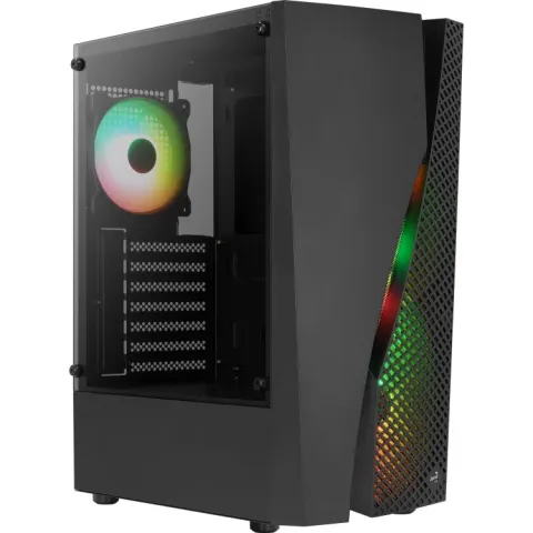 Aerocool Wave-G-BK-v3 tower-behuizing USB-A 2.0, 2x USB-A 3.2 (5 Gbit/s), 2x Audio, Window-kit