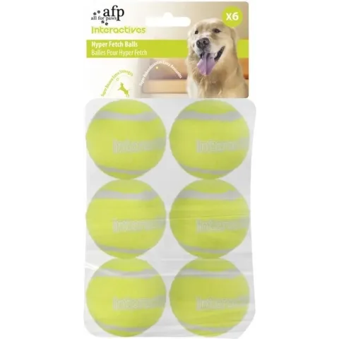AFP Interactive Hyper Fetch Super Bounce Tennis Balls - 6 stuks