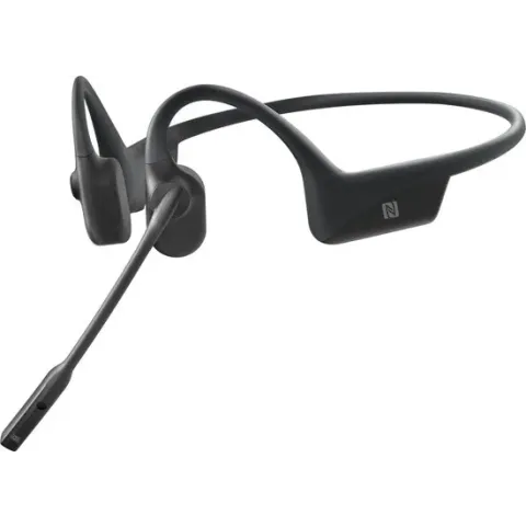 AfterShokz OpenComm - Draadloze open-ear bone conduction koptelefoon met DSP noise-cancelling boom microfoon - Zwart