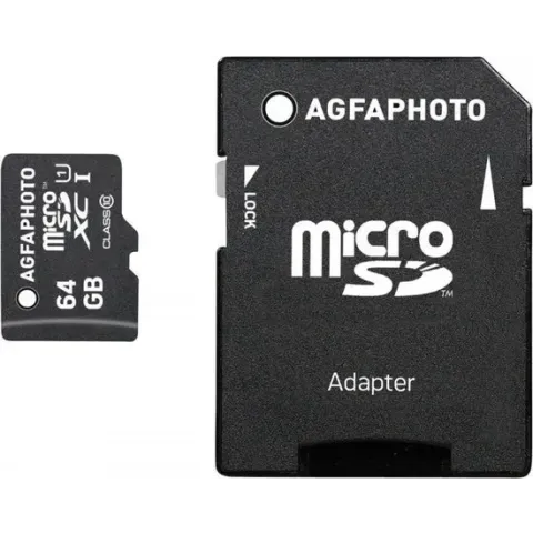 AgfaPhoto Mobile High Speed 64GB Micro SDXC Class 10 + Adapter