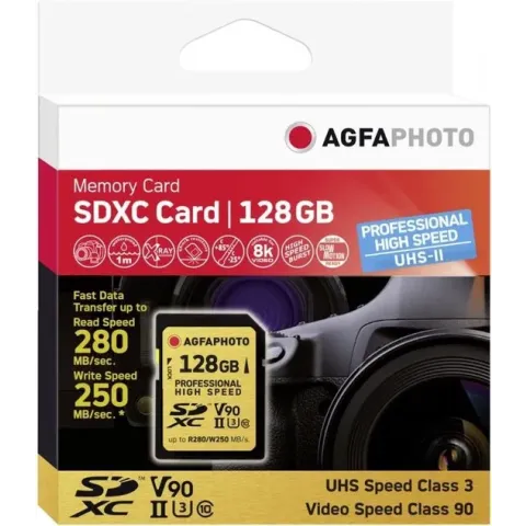 AgfaPhoto SDXC UHS II 128GB Professional High Speed U3 V90