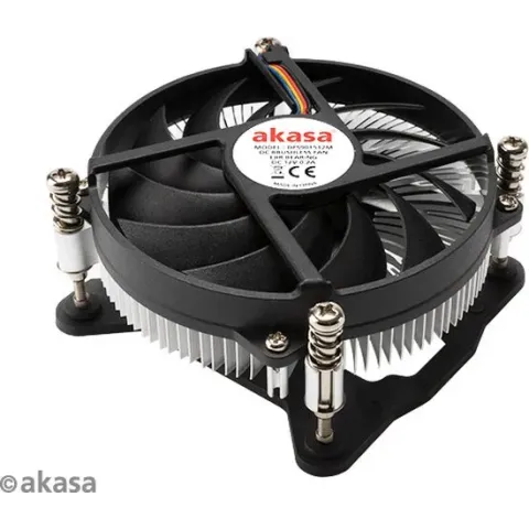 Akasa CPU Cooler Intel LGA 115X, Low profile optimised & screwbackplate for Mini-ITX and HTPC cases, 65W TDP