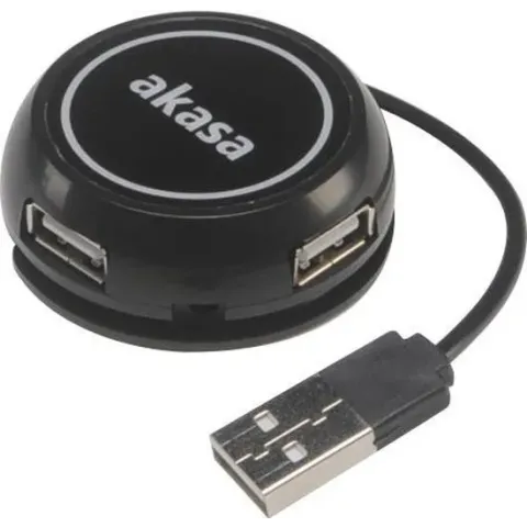 AKASA HUB USB Connect4C 4 in 1, 4x USB 2.0,17cm kabel, externí