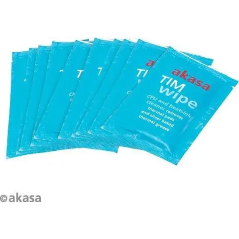 Akasa TIM Wipes, 10 wipes, thermal paste cleaning wipes - citrus based cleaning fluid