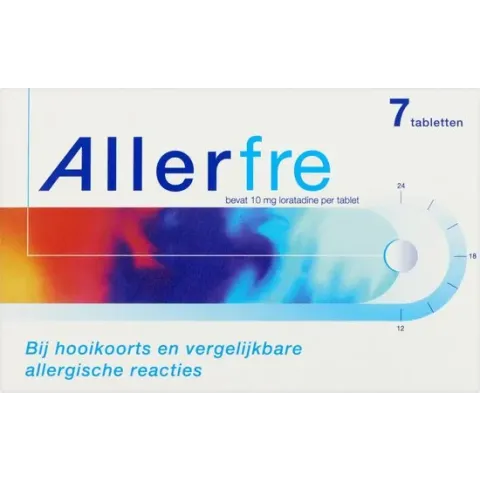 Allerfre 10mg Loratadine - Hooikoorts tabletten - 7 stuks