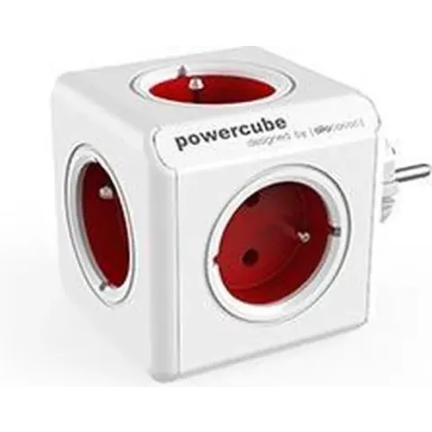 Allocacoc PowerCube Original Type E Binnen 5AC outlet(s) Rood power uitbreiding