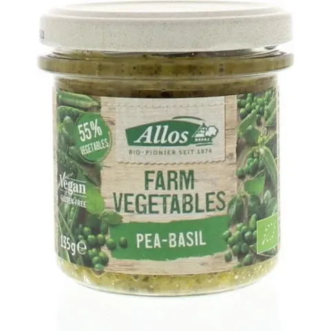 Allos Spread Doperwt Basil Bio - 135Gr