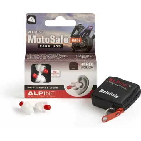 Alpine Motosafe Race - Motor oordoppen - Gehoorbescherming Race - Wit - 1 set
