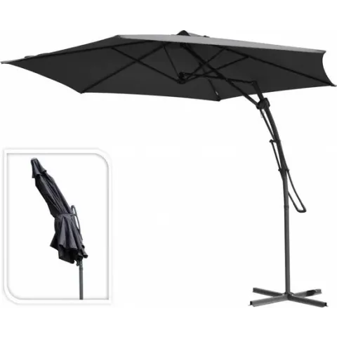 Ambiance - Push-up zweefparasol - Ø300cm - antraciet