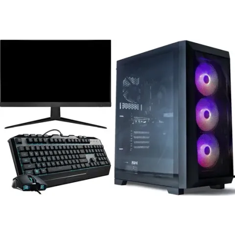 AMD 3000G aRGB Budget Game PC SET- 24" 1ms Scherm - Toetsenbord en Muis - 8GB (2x4, 3200MHz) RAM - 240GB SSD - RX Vega 3 - WIFI - Windows 11 PRO