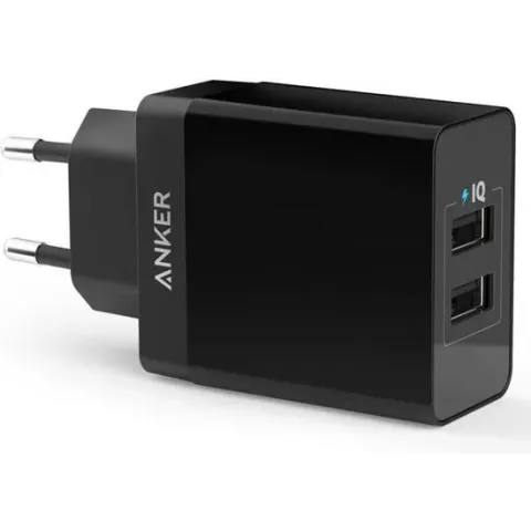 Anker 24W 2-Port USB lader - Zwart