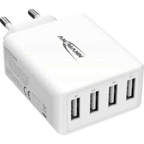 Ansmann HomeCharger HC430 1001-0113 USB-oplader Thuis Uitgangsstroom (max.) 6000 mA 4 x USB 2.0 bus A