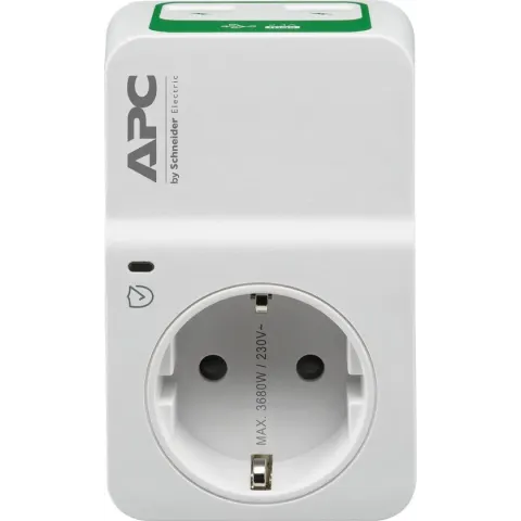 APC Tussenstekker met overspanningsbeveiliging 3680W 1x stopcontact + 2x USB