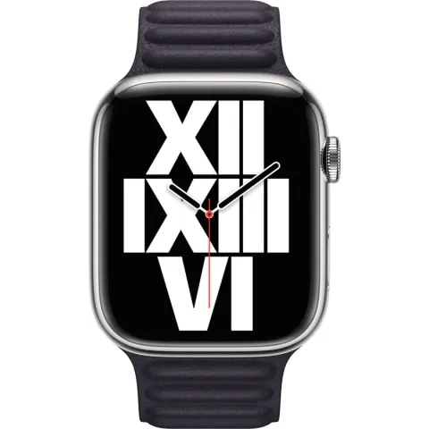 Apple Watch M/L bandje - Leer - Voor Apple Watch 3/4/5/6/7/8/SE/Ultra 42/44/45/49 mm - Ink